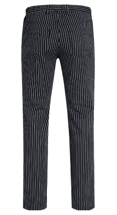 Pantalon de Chef GREIFF de rayas para hombre, negro/blanco
