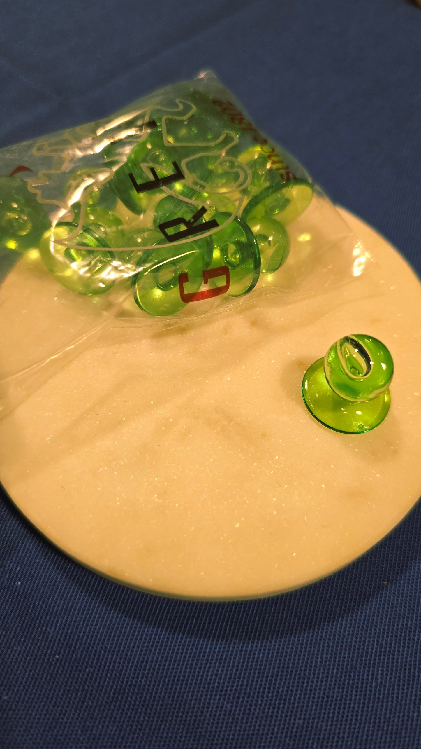 Botones de bola "VERDE TRANSPARENTE"