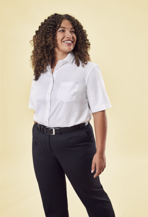 Camisa para mujer GREIFF BASIC, blanca, manga corta