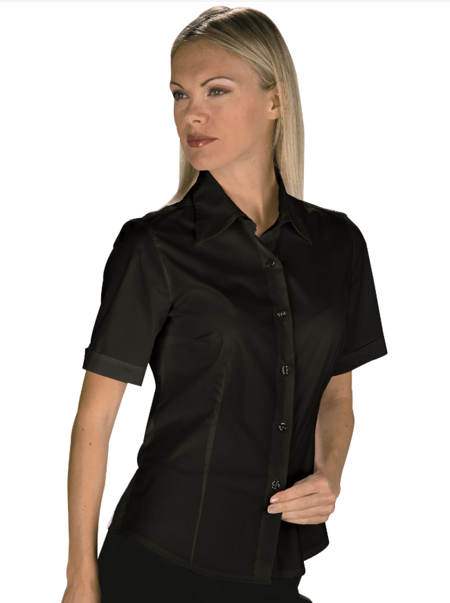 Camisa para mujer ISACCO KYOTO, negra, manga corta
