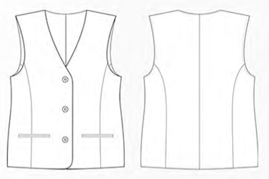 KARLOWSKY Chaleco de mujer BASIC (raya diplomática), negro/blanco