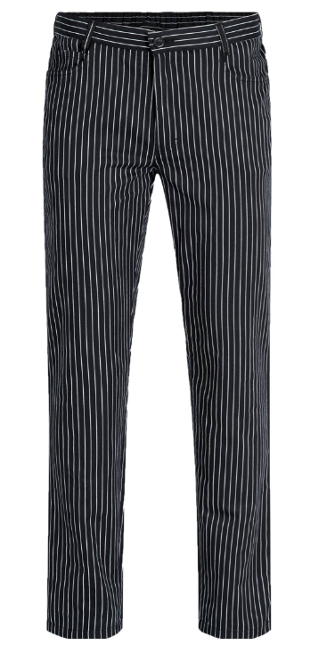 Pantalon de Chef GREIFF de rayas para hombre, negro/blanco