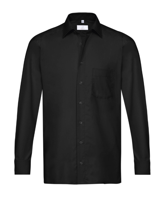 Camisa GREIFF para hombre BASIC, negra, manga larga