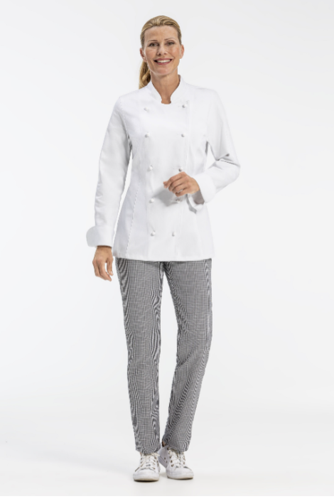Chaqueta Chef GREIFF CLASSIC, para mujer, manga larga, blanca