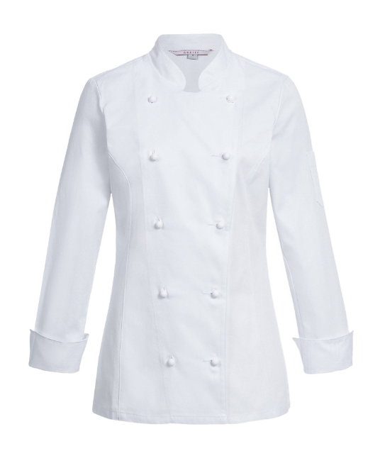 Chaqueta Chef GREIFF CLASSIC, para mujer, manga larga, blanca