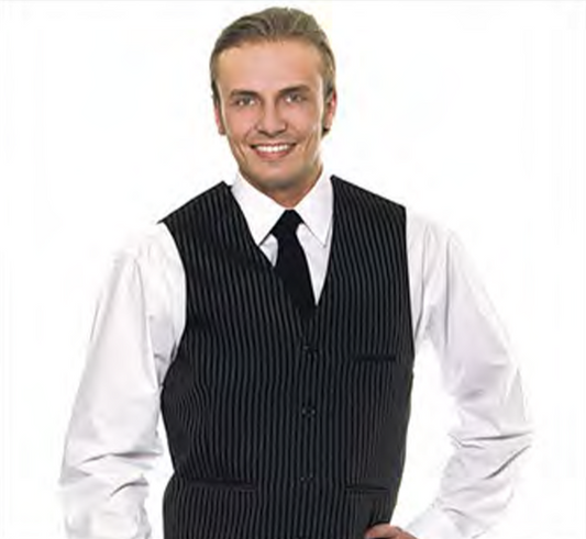 KARLOWSKY Chaleco de Hombre BASIC (raya diplomática), negro/blanco