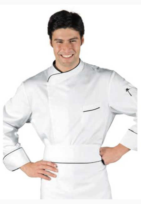 Chaqueta Chef ISACCO HAMILTON , manga larga, blanca