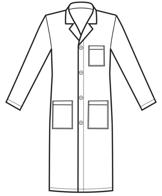 Bata medico ISACCO, para hombre, blanca
