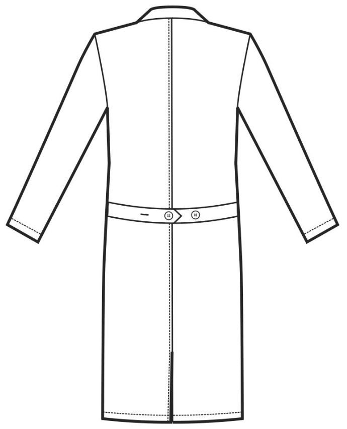 Bata medico ISACCO, para hombre, blanca