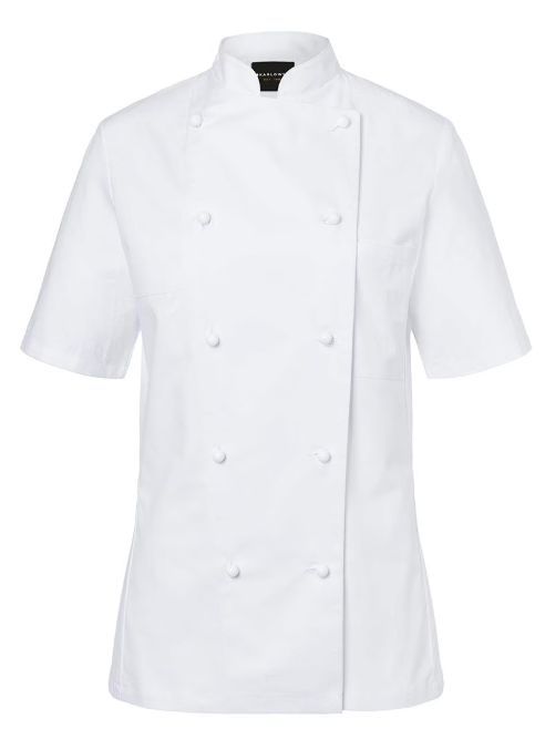 Chaqueta Chef KARLOWSKY PAULINE para mujer, manga corta, blanca