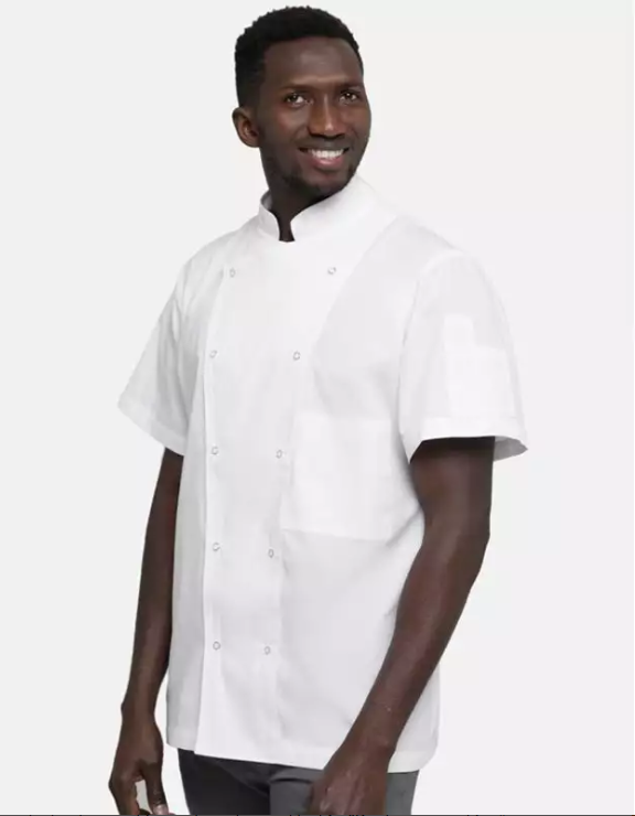 Chaqueta Chef CREYCONFE LYON, manga corta, blanca