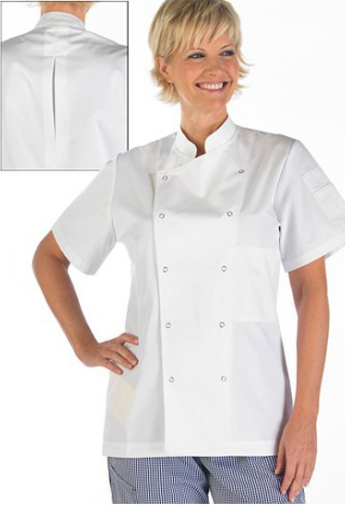 Chaqueta Chef CREYCONFE LYON, manga corta, blanca