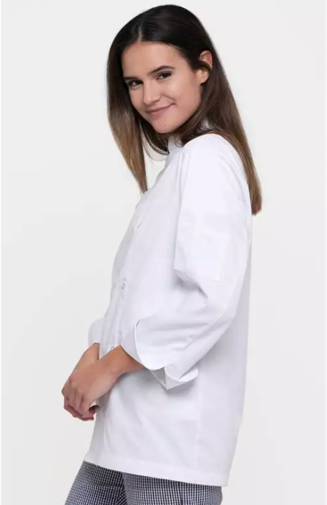 Chaqueta Chef CREYCONFE LYON, manga larga, blanca