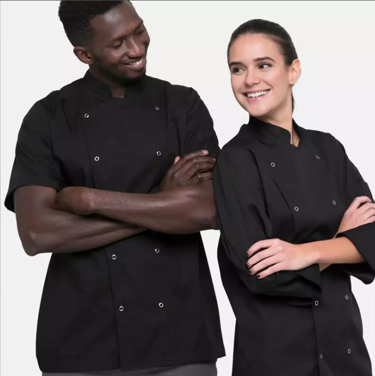 Chaqueta Chef CREYCONFE LYON, manga larga, negra