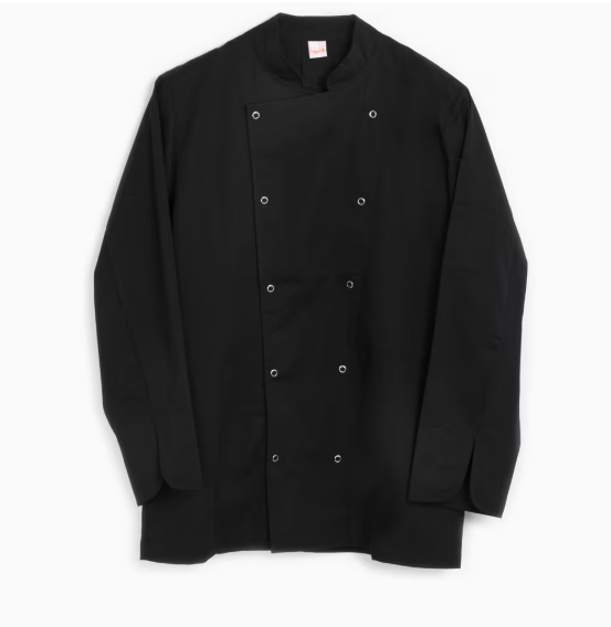 Chaqueta Chef CREYCONFE LYON, manga larga, negra